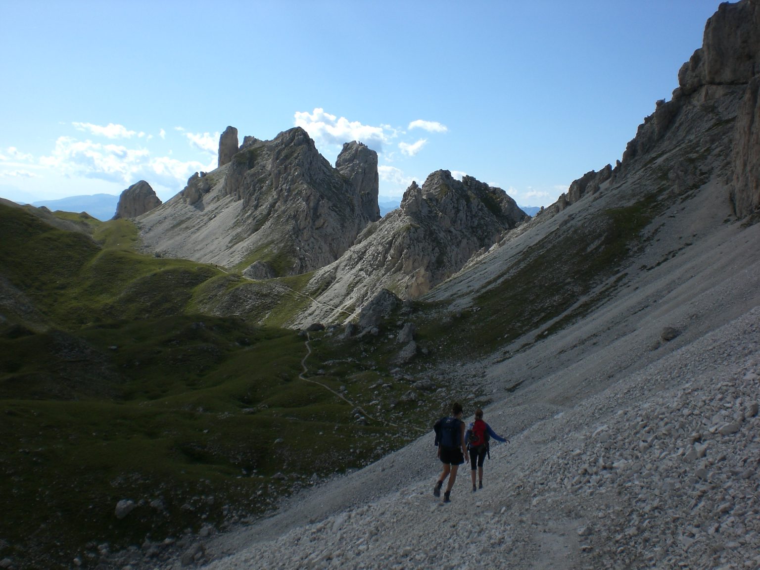 Der Rückweg vom Peitler Kofel in Richtung Schlüterhütte