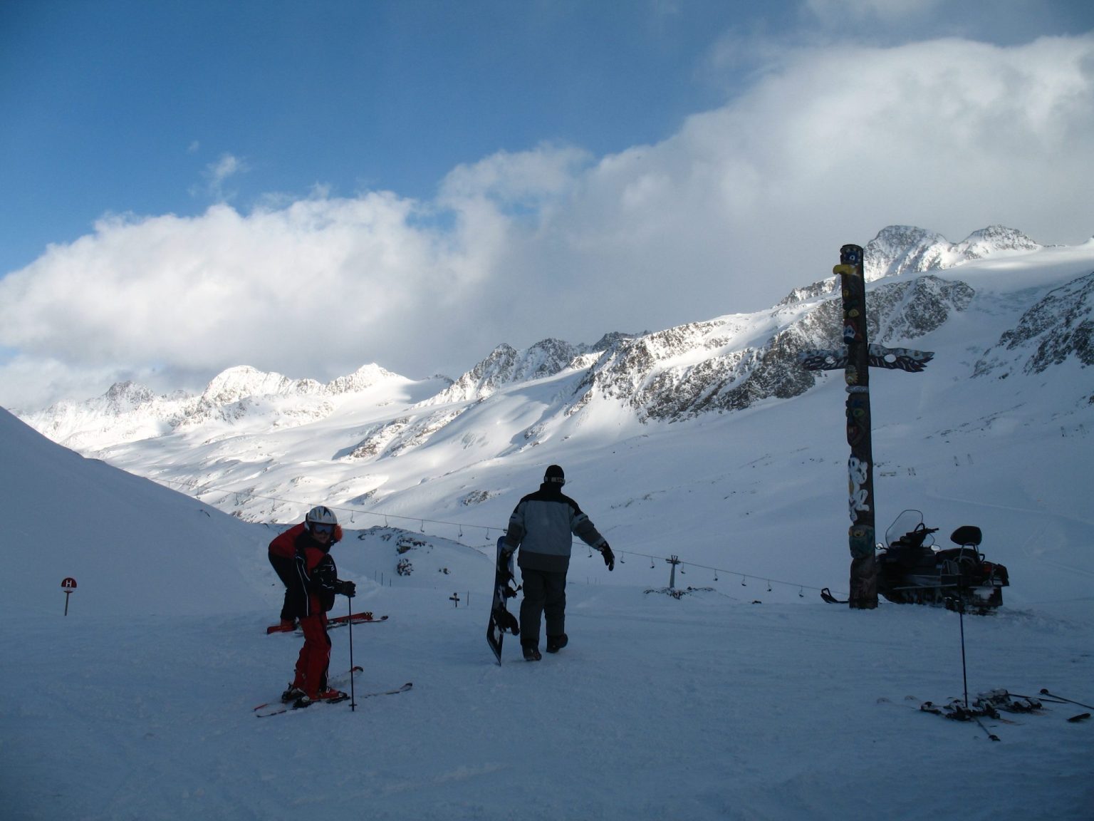 auf die Gletscher der Ötztaler Alpen (Österreich)